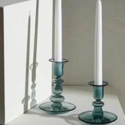 Alyce Glass Candle Holder, 10x10cm, Green