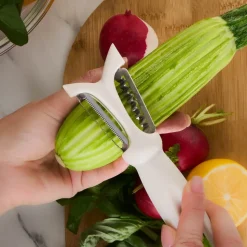 Crick Crack Harmony Stainless Steel Double Sided Peeler, Grey