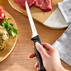 Dr.Inox Stainless Steel Boning Knife, 28cm, Black