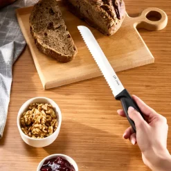Dr.Inox Stainless Steel Bread Knife, 32cm, Black