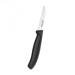 Dr.Inox Stainless Steel Serrated Paring Knife, 19cm, Black