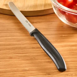 Dr.Inox Stainless Steel Tomato Knife, 22cm, Black