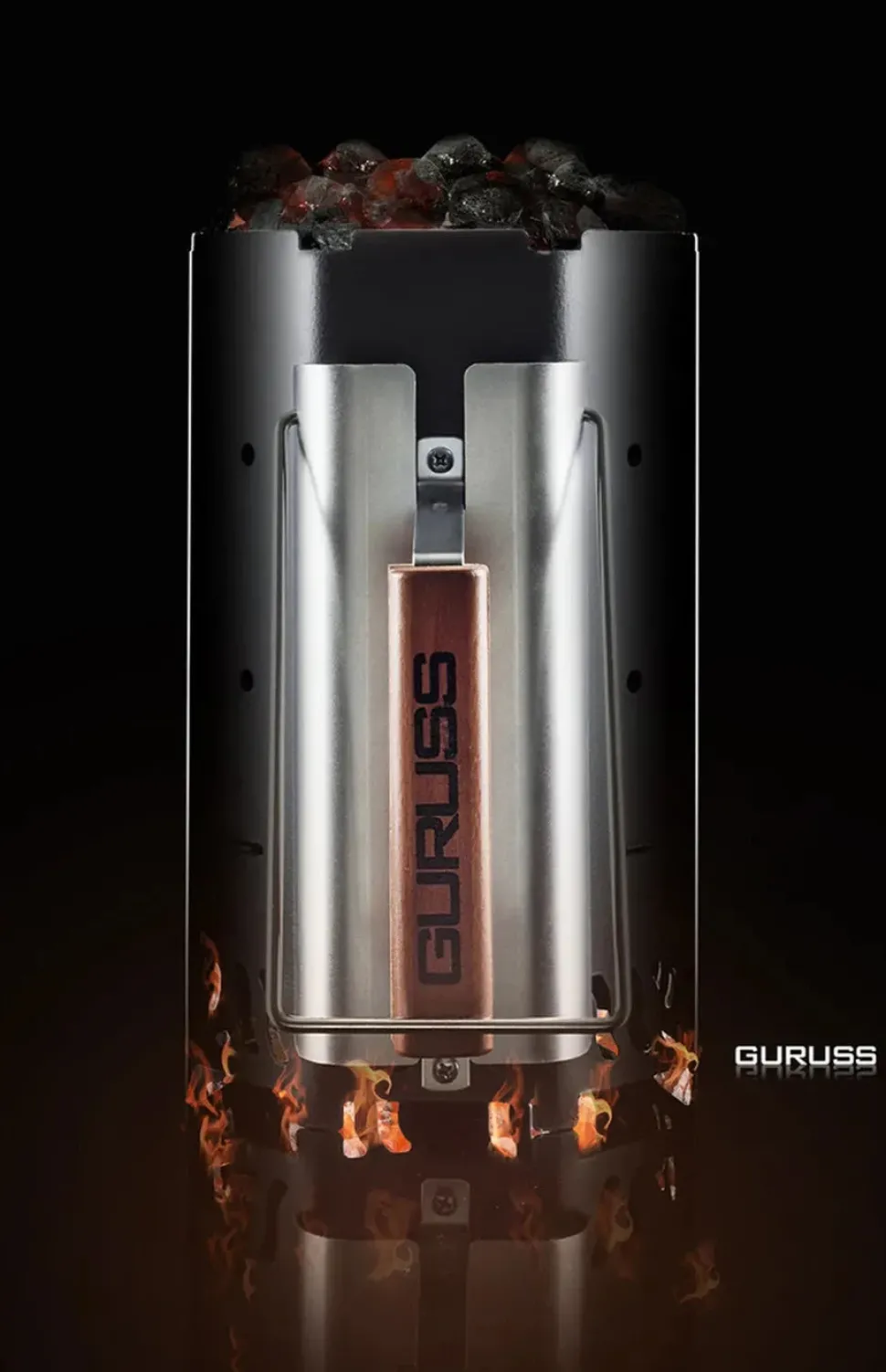 Guruss Volcano Chimney Starter, 30cmx18cmx31cm, Matte Black