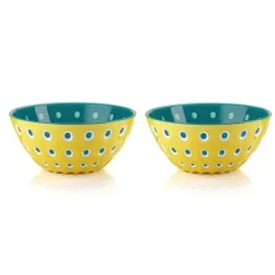 Guzzini Le Murrıne 2 Piece Cereal/Soup Bowl Set, 12cm, Yellow Blue