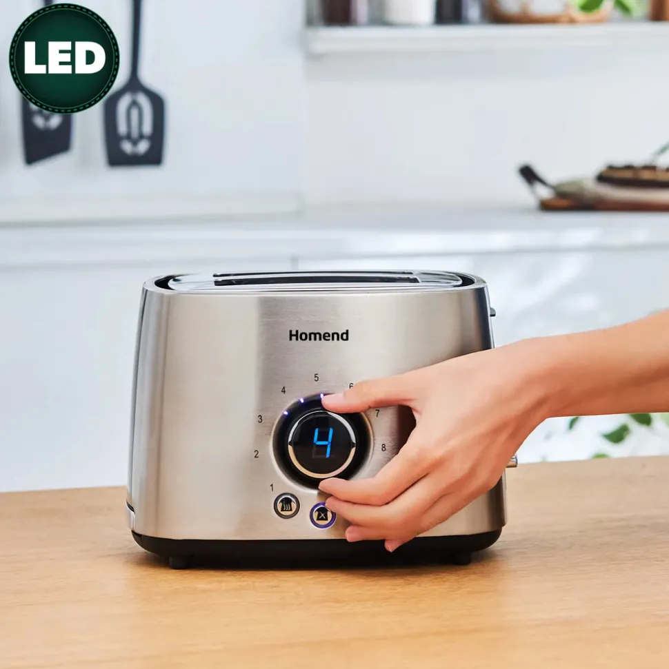 Homend Breadfast 1502 Toaster, Silver Black