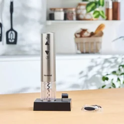 Homend WineUp 2201UK Automatic Wine Opener (Electric Corkscrew), Silver