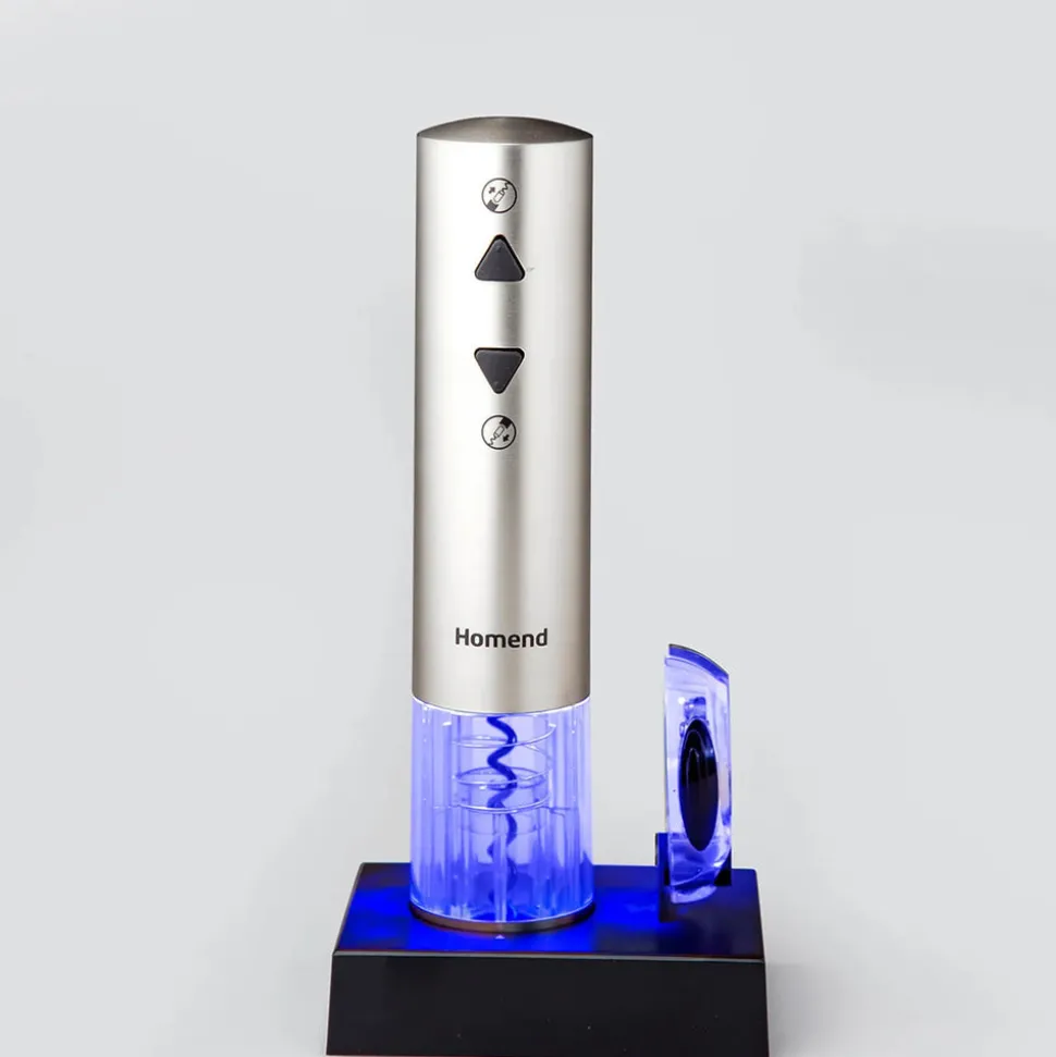 Homend WineUp 2201UK Automatic Wine Opener (Electric Corkscrew), Silver