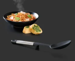 Joseph Joseph Elevate Stainless Steel Silicone Solid Spoon, Black Grey