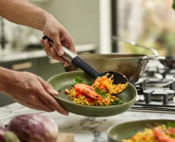 Joseph Joseph Elevate Stainless Steel Silicone Solid Spoon, Black Grey
