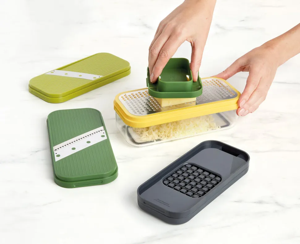 Joseph Joseph Multi-prep Compact 4-piece Grater & Slicer, Multicolour