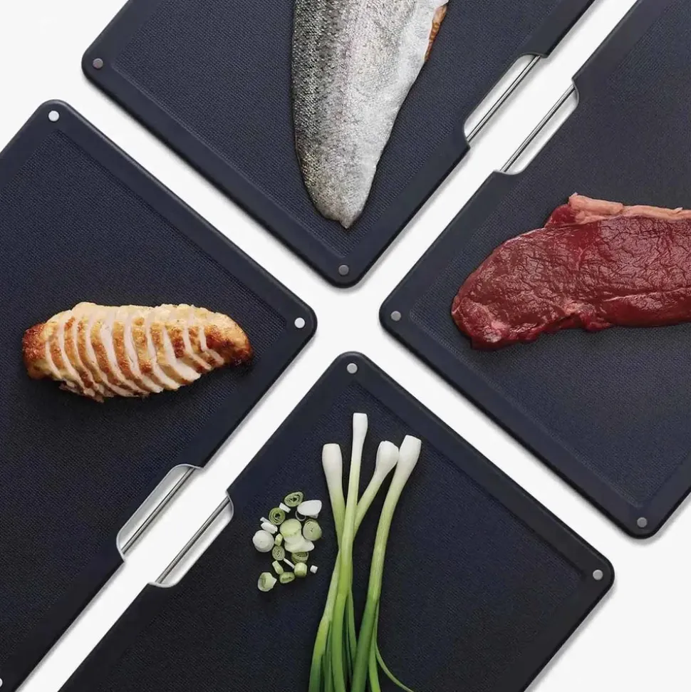 Joseph Joseph Steel Folio 4-Piece Chopping Board Set, Rose Gold