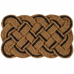 Kaşmir Rugs 7/24 Black Naturel Coco Door Mat, 45cmx75cm, Multi
