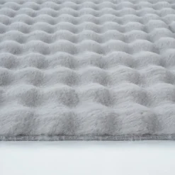 Kaşmir Rugs 7/24 Cosy Premium Bubble Rug, 80cmx150cm, Light Grey