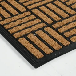 Kaşmir Rugs 7/24 Rubber-Striped Coco Door Mat, 45cmx75cm, Multi