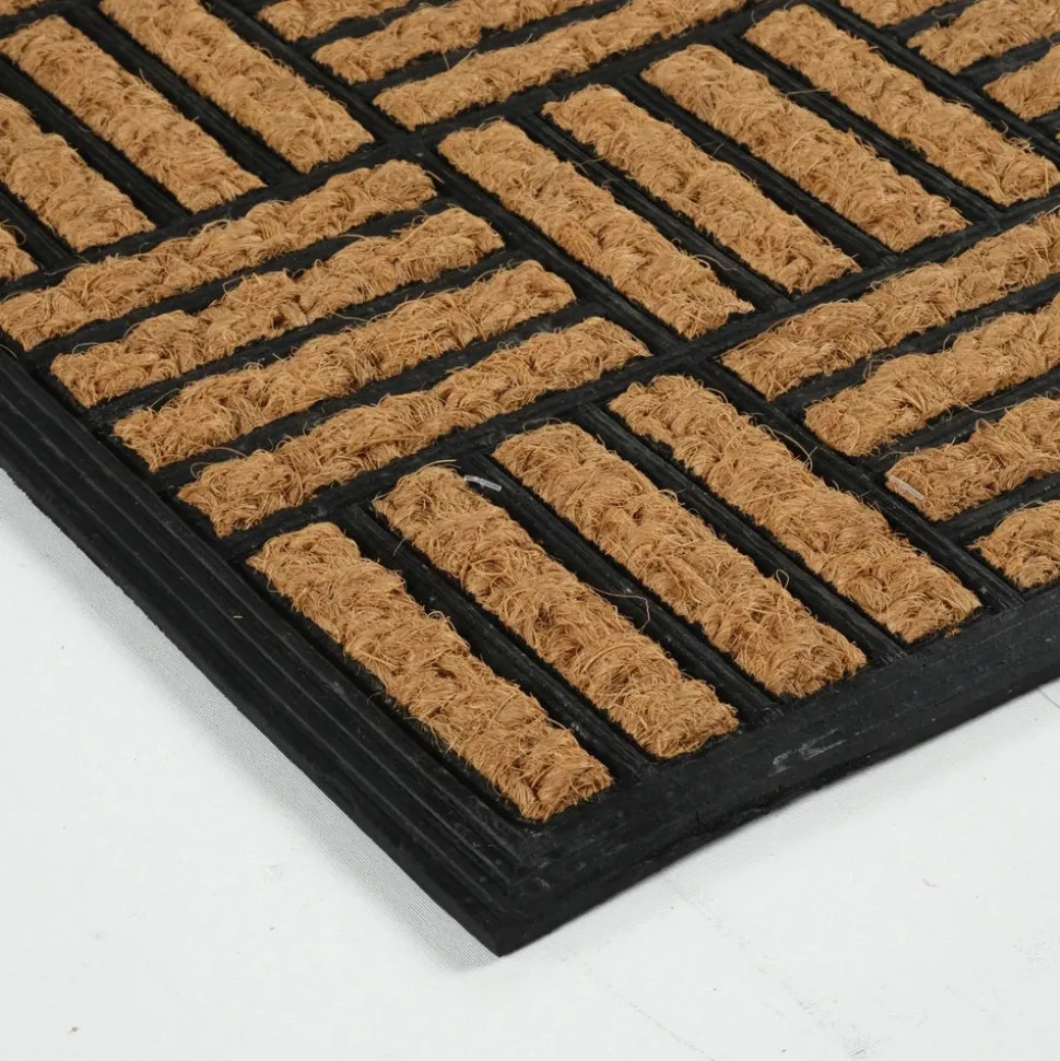 Kaşmir Rugs 7/24 Rubber-Striped Coco Door Mat, 45cmx75cm, Multi