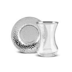 Karaca Ada 18-Piece Turkish Tea Set for 6 People, 130ml, Platin