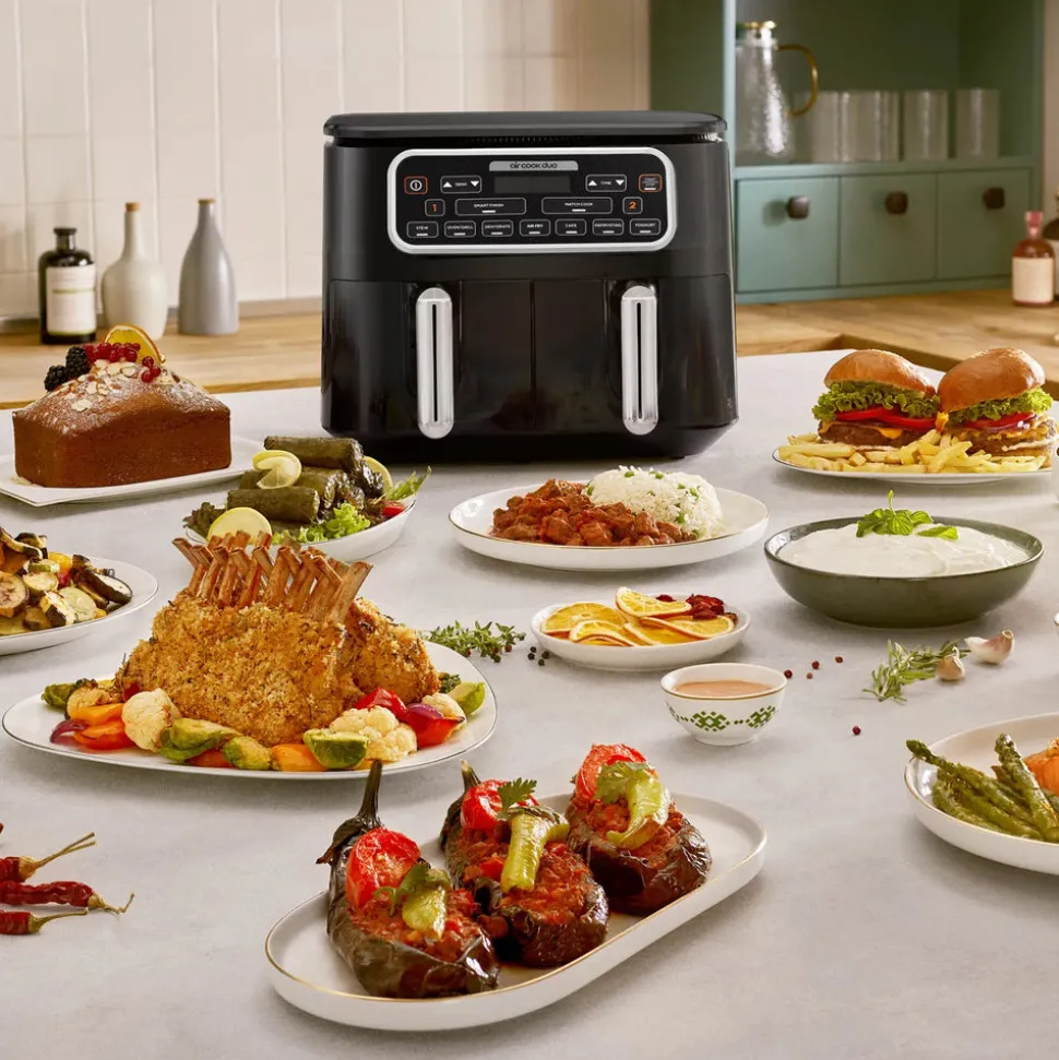 Karaca Air Cook Duo 2-in-1 Air Fryer with Stew Function, 8L, 2500W, Starlight