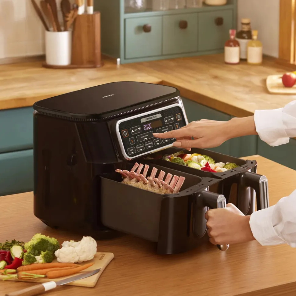 Karaca Air Cook Duo 2-in-1 Air Fryer with Stew Function, 8L, 2500W, Starlight