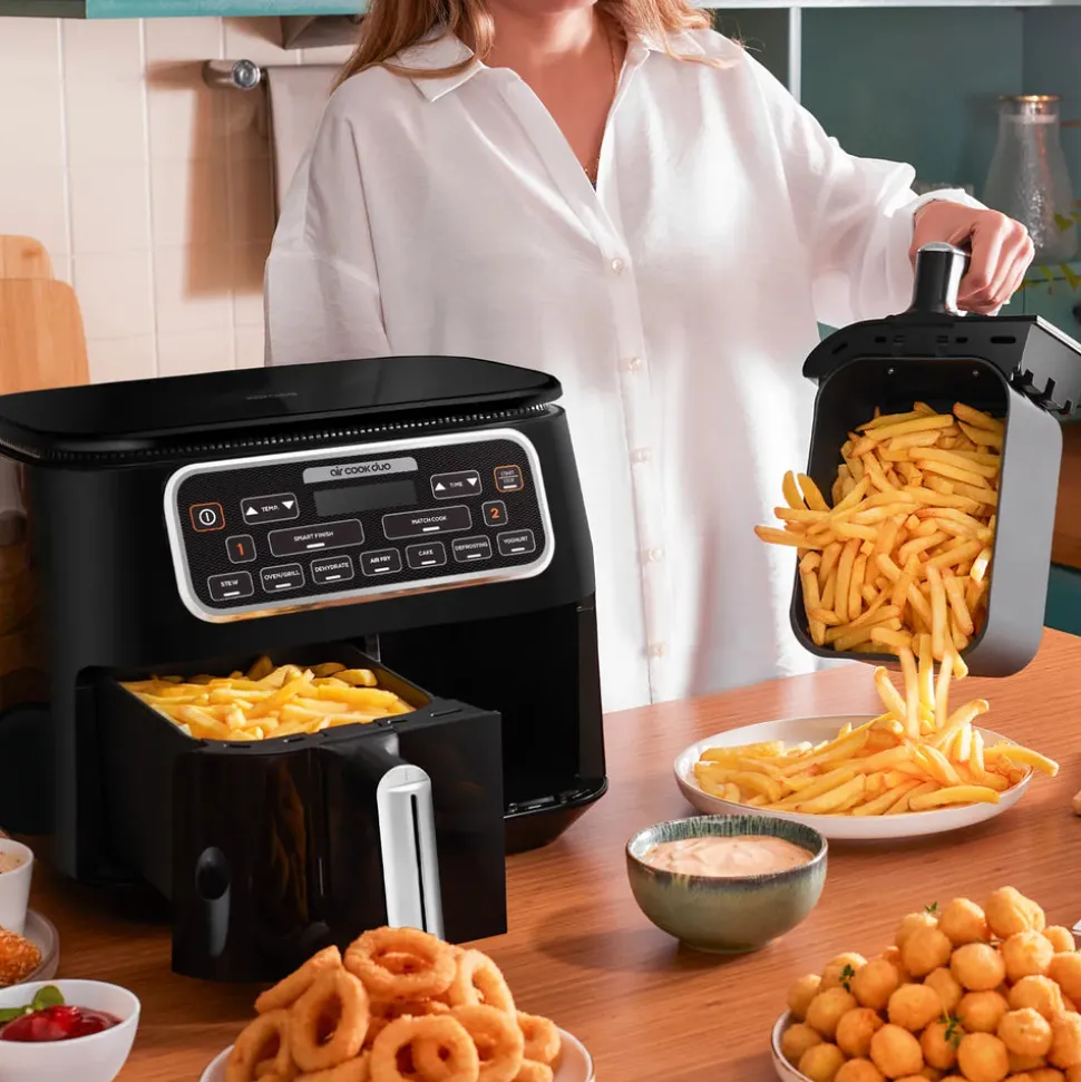 Karaca Air Cook Duo 2-in-1 Air Fryer with Stew Function, 8L, 2500W, Starlight