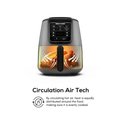 Karaca Air Cook XL 2 in 1 Air Fryer, 4L, 1550W, Space Grey