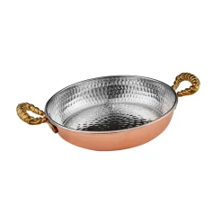 Karaca Alacahöyük Copper Shallow Stock Pot, 20cm, Copper