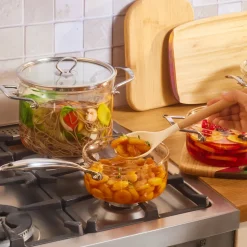 Karaca Amore 7-Piece Borosilicate Cookware Set, Transparent