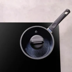Karaca Aqua Granite Non-Stick Induction Saucepan & Lid, 18cm, Blue