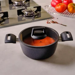 Karaca Aqua Granite Non-Stick Induction Casserole, 20cm, Blue