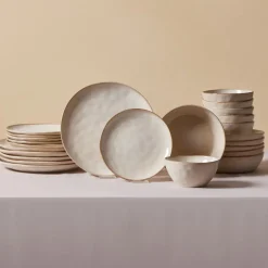Karaca Aria 24-Piece Reactive Glaze Dinner Set for 6 People, Beige