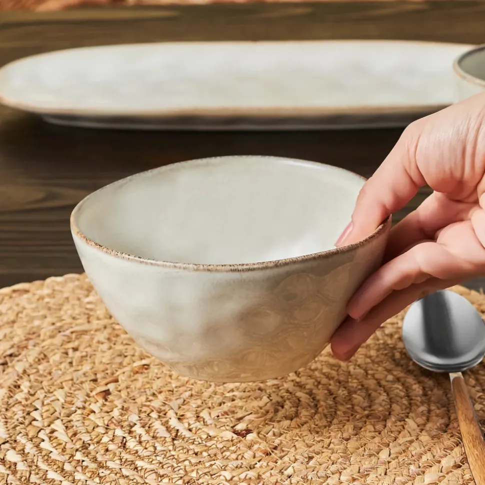 Karaca Aria Reactive Glaze CerealSoup Bowl, 16cm, Beige