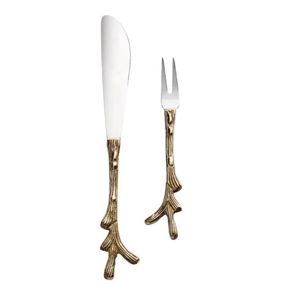 Karaca Barton 2-Piece Stainless Steel Service and Knife Set, Silver