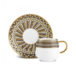 Karaca Belgin 4-Piece Glass Tea Cup and Saucer, 220ml, Multi