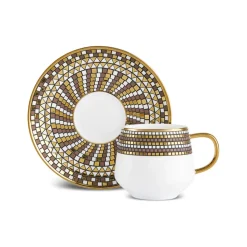 Karaca Belgin 4-Piece Glass Tea Cup and Saucer, 220ml, Multi