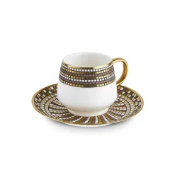 Karaca Belgin 12-Piece Porcelain Espresso Turkish Coffee Cup for 6 People, 90ml, Blue