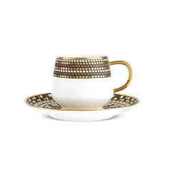 Karaca Belgin 12-Piece Porcelain Espresso Turkish Coffee Cup for 6 People, 90ml, Blue