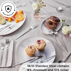 Karaca Bella Stainless Steel 24-Piece Cutlery Set for 6 People, Silver