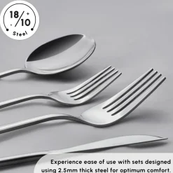 Karaca Bella Stainless Steel 24-Piece Cutlery Set for 6 People, Silver