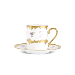 Karaca Bihter 12-Piece Bone China Espresso Turkish Coffee Cup for 6 People, 90ml, Multi