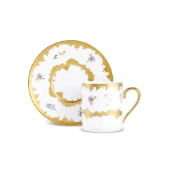 Karaca Bihter 12-Piece Bone China Espresso Turkish Coffee Cup for 6 People, 90ml, Multi