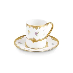 Karaca Bihter 12-Piece Bone China Espresso Turkish Coffee Cup for 6 People, 90ml, Multi