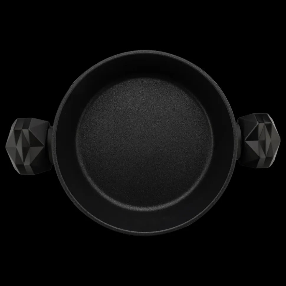 Karaca BioDiamond Non-Stick Antibacterial Handle Induction Shallow Casserole with Lid, 3.2L, Black