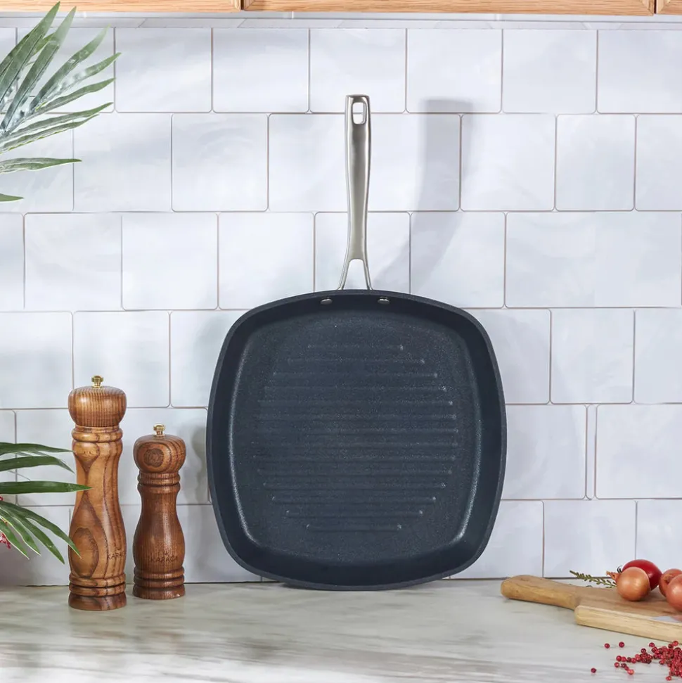 Karaca BioDiamond Pro Non-Stick Induction Griddle Pan, 28cm, Black