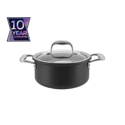 Karaca BioDiamond Pro Non-Stick Induction Stockpot with Lid, 20cm, Black