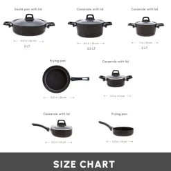 Karaca Biogranite Black Gold 12-Piece Non-Stick Induction Cookware Set