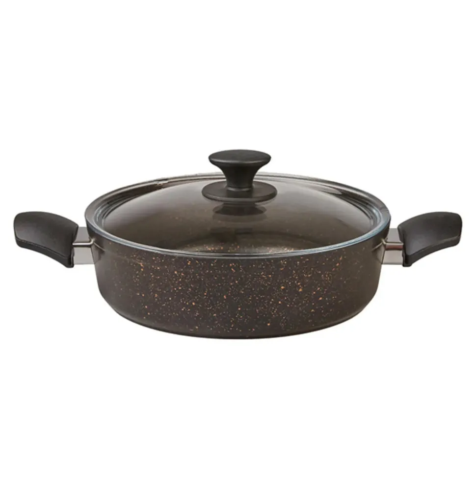 Karaca Blackgold Biogranite 7-Piece Non-Stick Induction Cookware Set, Black Gold