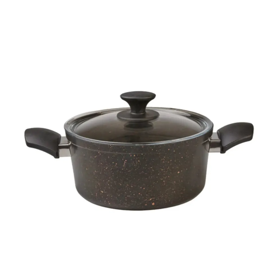 Karaca Blackgold Biogranite 7-Piece Non-Stick Induction Cookware Set, Black Gold