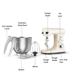 Karaca Blendburst Stand Mixer, 5.7L, 1400W, Iconic Beige