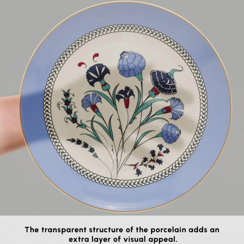 Karaca Bone China Blue Clove 26-Piece Serveware Set for 6 People, Multi
