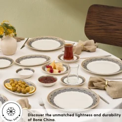 Karaca Bone China Globe 26-Piece Serveware Set for 6 People, Multi
