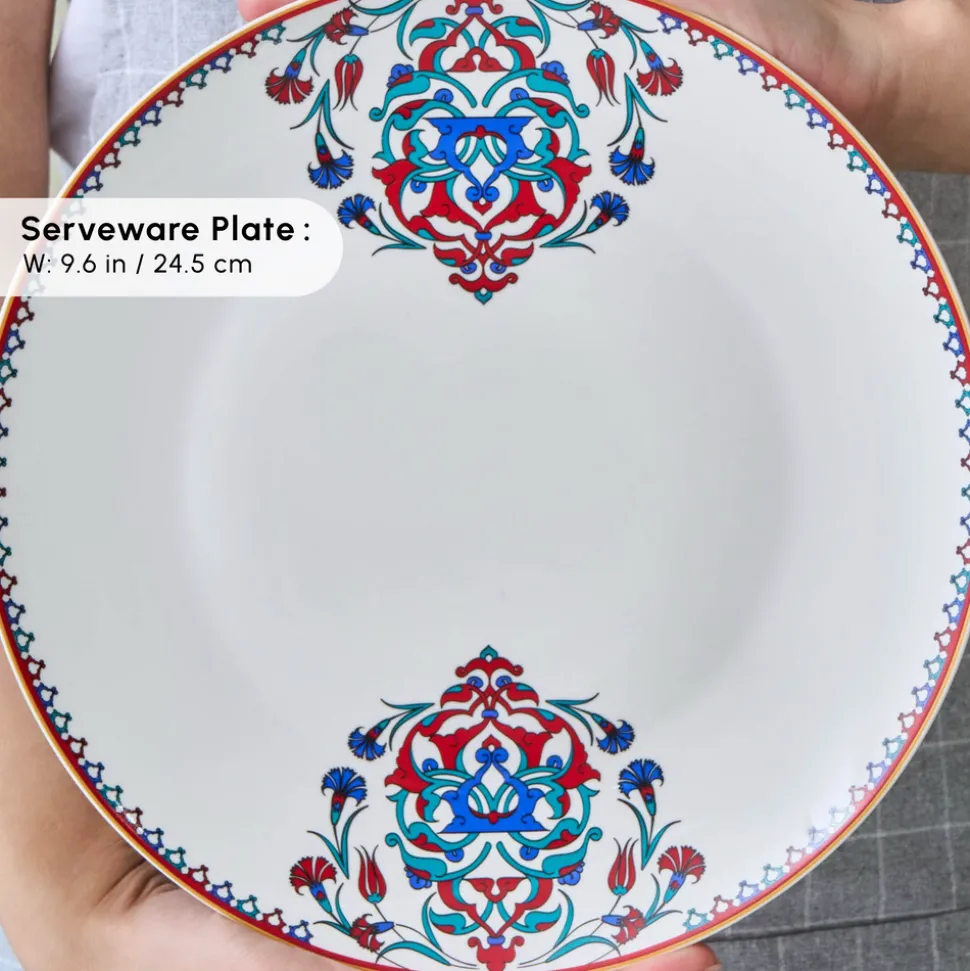 Karaca Bone China Nakkaş 26-Piece Serveware Set for 6 People, Multi